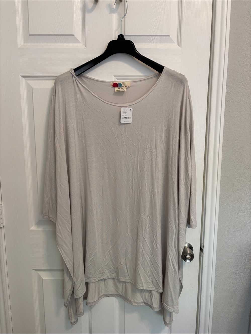 Relaxed Scoop-Neck Tunic in Light Taupe by FP Beach
